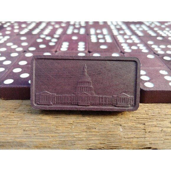 Vintage Double Nine Capitol Dominos By Halsam - Picture 4 of 10